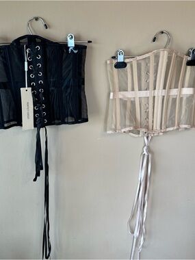 NWT “perfect corset” corset bundle black + nude
